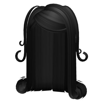 Long Slick Curls with Pigtails in Black thumbnail