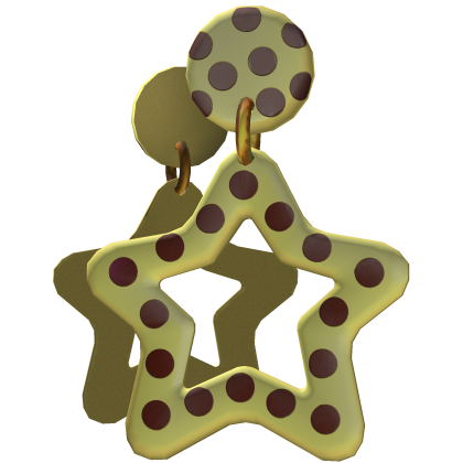 Star Polka Dot Earrings In Yellow Roblox item