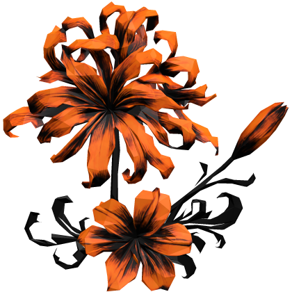 ヒガンバナ bright orange spider lily hair flo