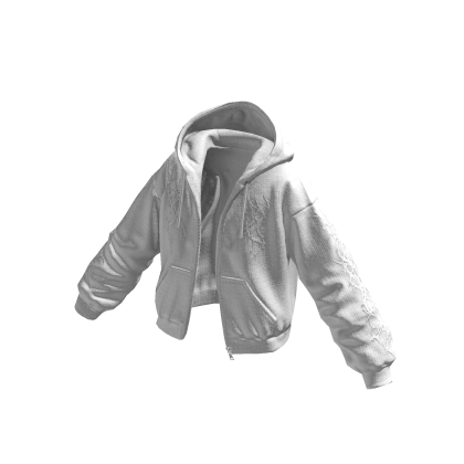 White Open Hoodie thumbnail