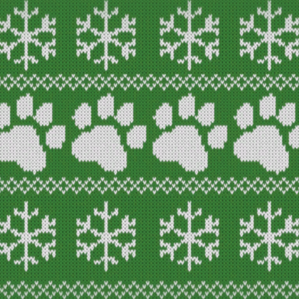 Green Cat Christmas Sweater Paws