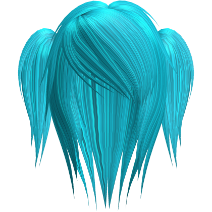 cyan moe emo scene hair w pigtails