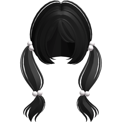 adorable black coquette pigtails Roblox item