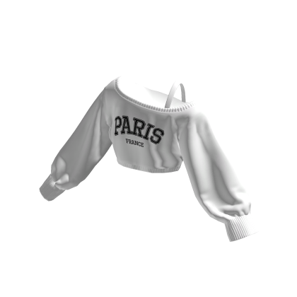 Paris Off Shoulder Oversized Sweater Cropped