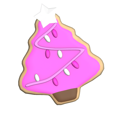 pink christmas tree sugar cookie