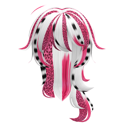 multitone layered anime wolfcut pink white Roblox item