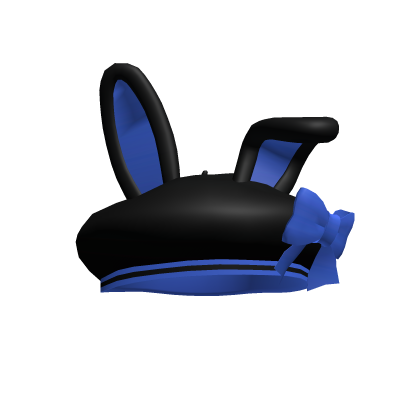 Midnight Blue Bunny Beret with a Bow