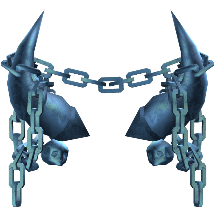 Light Blue Gothic Skull Chained Horns 