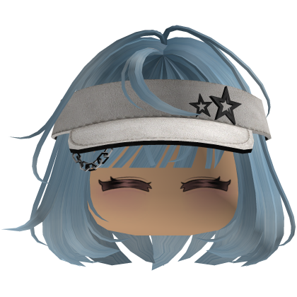 Cute emo y2k hair fluffy (light blue)