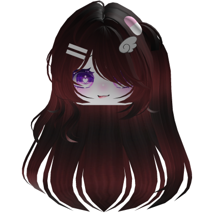 cute Black and red  Hair emo fofo anime y2k