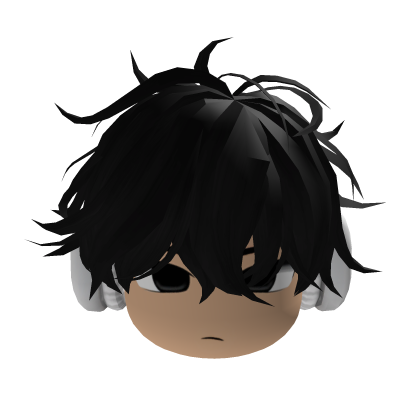 Messy Fluffy Black Hair Roblox item