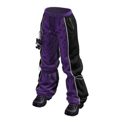 Black & Purple Baggy Pants w/ Shoes