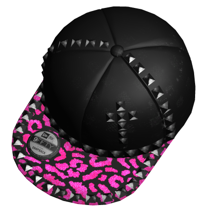 Studded Pink Leopard Scene Snapback