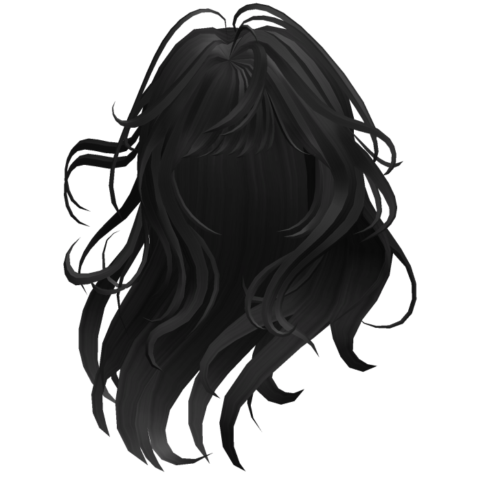 Flowing Side Part Hair - Black