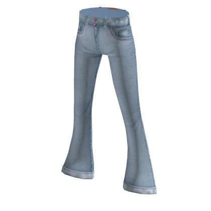 Flared Jeans - Light Blue & Pink Hearts thumbnail