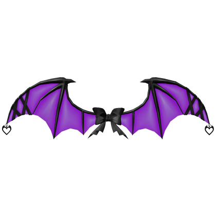 Bat Imp Ribbon Lace Wings - Neon Purple Black