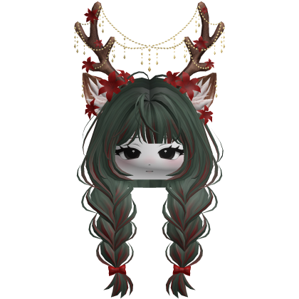 Ethereal Christmas Fairy Fawn Braids w/ Antlers