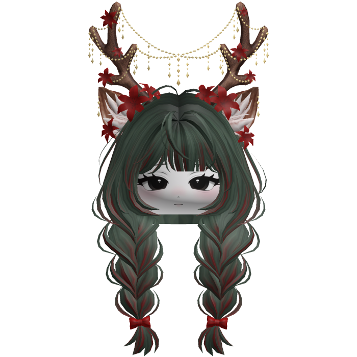 Ethereal Christmas Fairy Fawn Braids w/ Antlers
