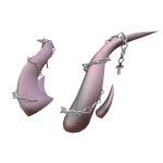 [⏳] Soft Pink Chained Crucifix Horns