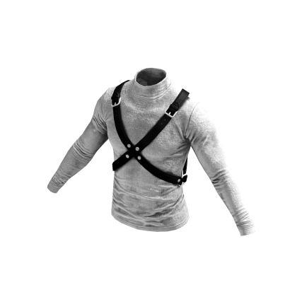 White Knit Strapped Harness Sweater