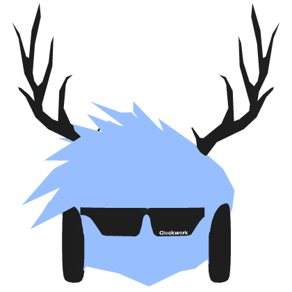⏳ Black Headphones + Shades + Antlers + Blue Hair Roblox item