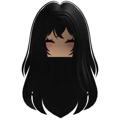 Cute anime girl emo hair  Y2K gothic style (Black)