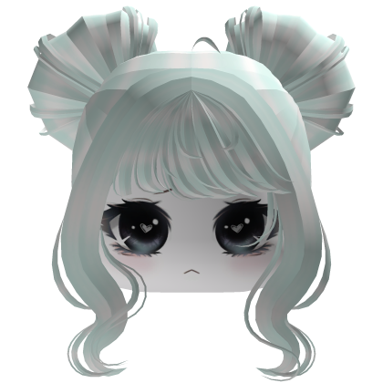 Icy Mint Twin Buns Hair with Face Girl Roblox item