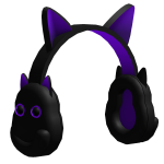 Black Cat Headphones - Purple