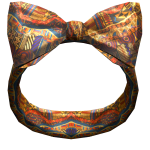 Silky Bow Head Wrap In Orange Vintage
