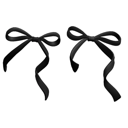 sweet flowy hair ribbons in black Roblox item