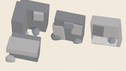Stylized Rock Cliff Pack x40 Boulder Stone Ore preview 4