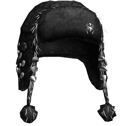 Fluffy Spikey Button Ushanka (Black)