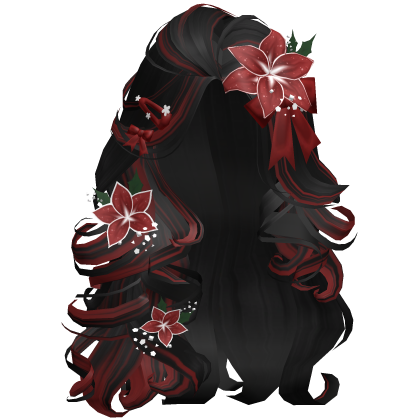♡ Christmas Blowout w/ Flowers (Black & Red)