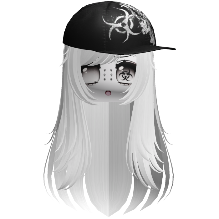 Moe Scene White Wispy Hair /w Emo Cap