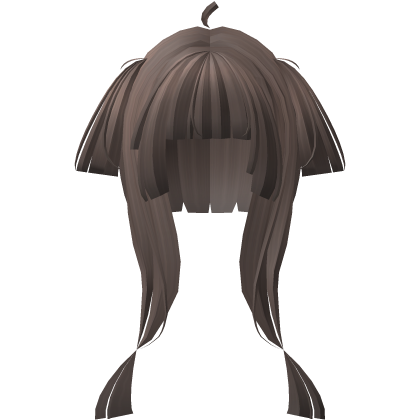 straight blunt short pigtails in brown