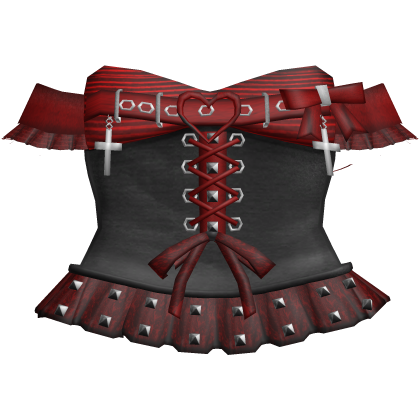 goth vamp emo studded red black corset bow dress