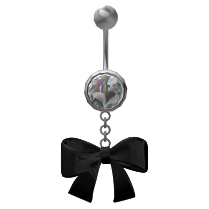 diamond belly piercing w/ black bow thumbnail