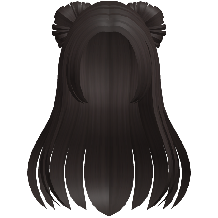 adorable dark brown half up space bun hair
