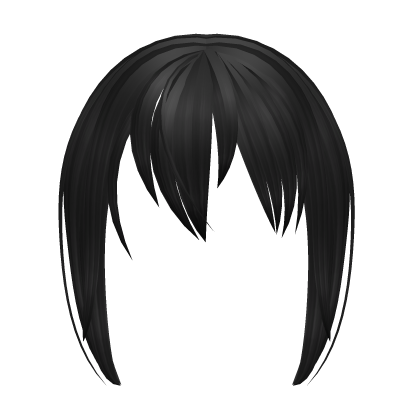 ୨୧ kawaii emo messy bangs black Roblox item