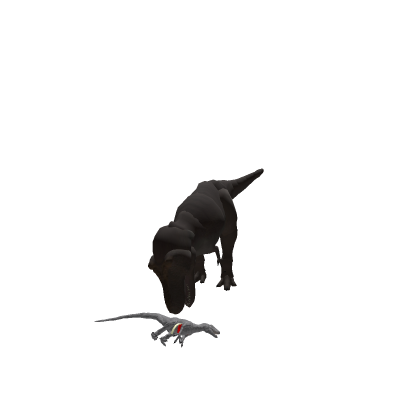 t-rex eating velociraptor