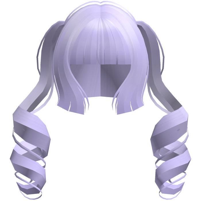 jirai moe hime cut curly ponytails purple