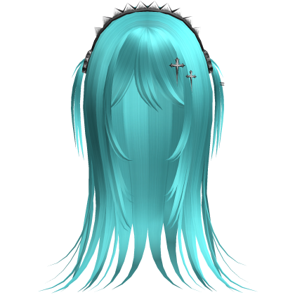 Vampire Goth Wispy Long Hair Hot Blue  Roblox item