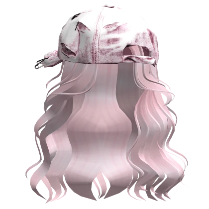 Loose Waves W/ Distressed Ripped Cap (Pink) | Roblox Item - Rolimon's