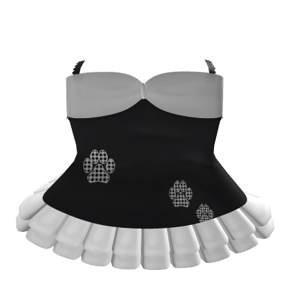 ୨♡୧ :cute ruffled black dress with cat paw
