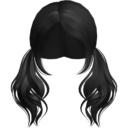 babydoll low wavy pigtails in black