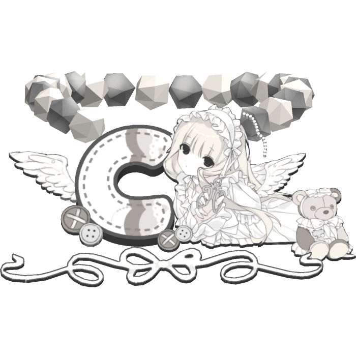 ♡ cute white angel beaded c initial necklace