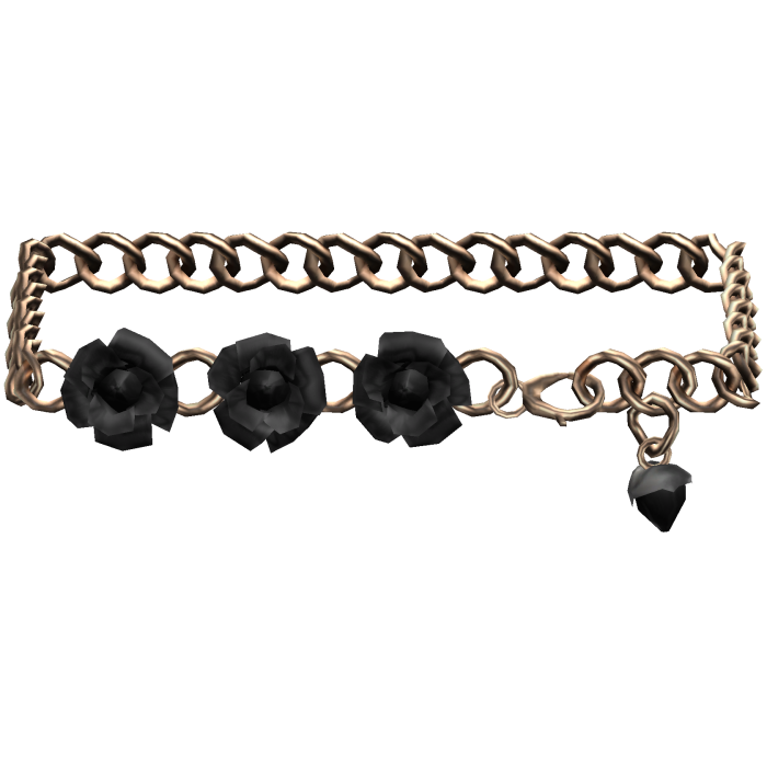 3.0 Black Bronze Rose Flower Emo Waist Chain Belt