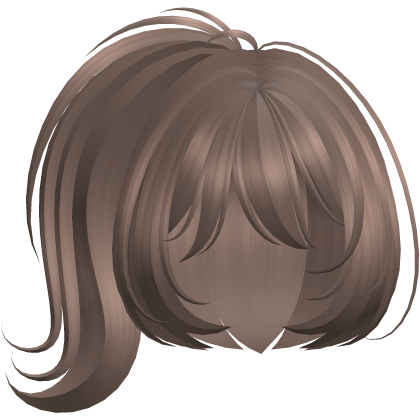 ♡ Mocha Cute Messy Anime Bob Hair w Side Ponytail