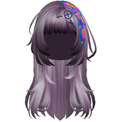 Purple Heatwave Crosshair Punk Flowy Girl Hair