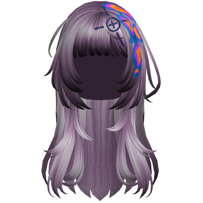 Purple Heatwave Crosshair Punk Flowy Girl Hair